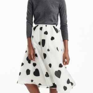 J.Crew Heart Print Organza Skirt